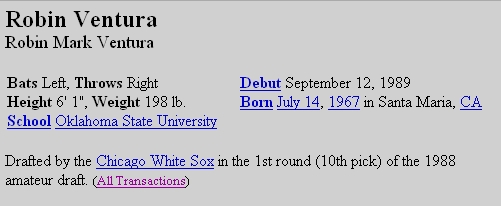 Robin Ventura Bio